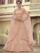 Peach Colour Net Fabric Wedding Lehenga Choli.