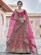 Pink Colour Velvet Fabric Designer Lehenga Choli.