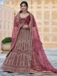 Maroon Colour Velvet Fabric Women Lehenga Choli.