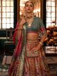 Multicolor Silk Lehenga With Embroidered Choli
