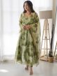 Green Floral Printed Anarkali Suit With Dupatta