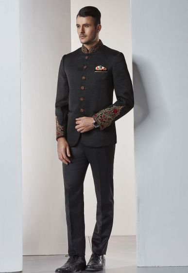 Buy designer suits for men in black color online