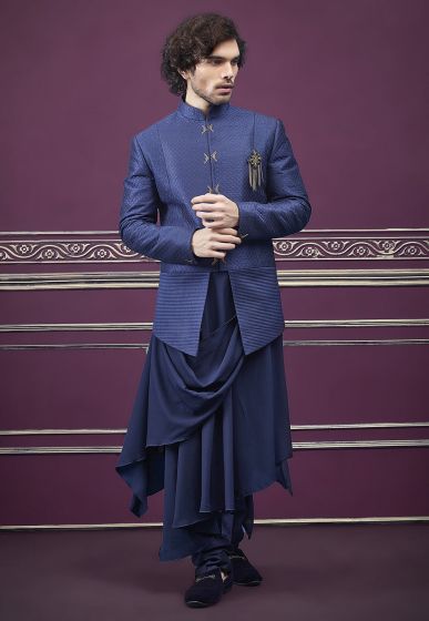 Fabulous Blue Colour Indian Designer Jodhouri Suits Online