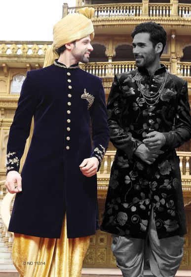 Blue Color Indian Sherwani.