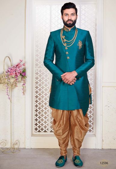 Green Colour Men's Designer Indowestern.