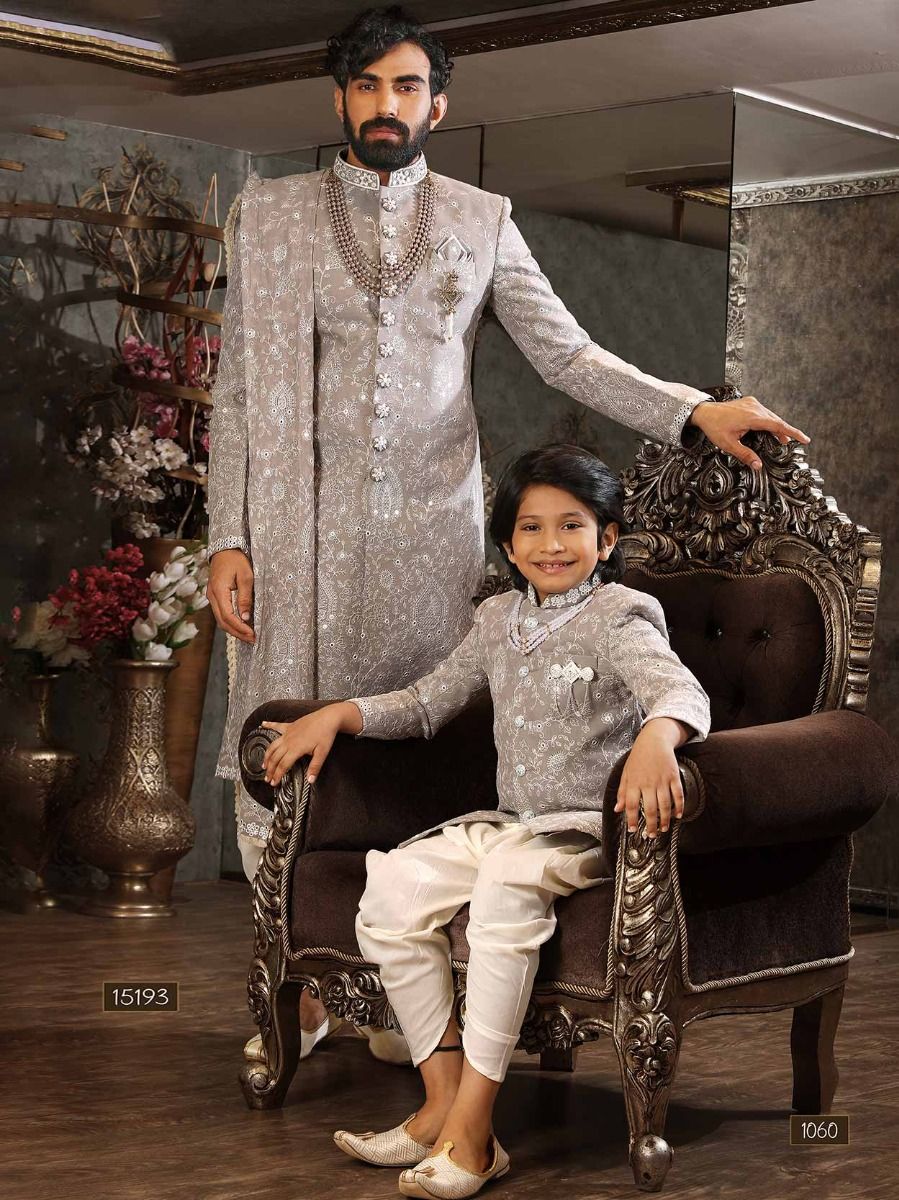 Wedding Sherwani Father And Son Sherwani Exclusive Royal Golden