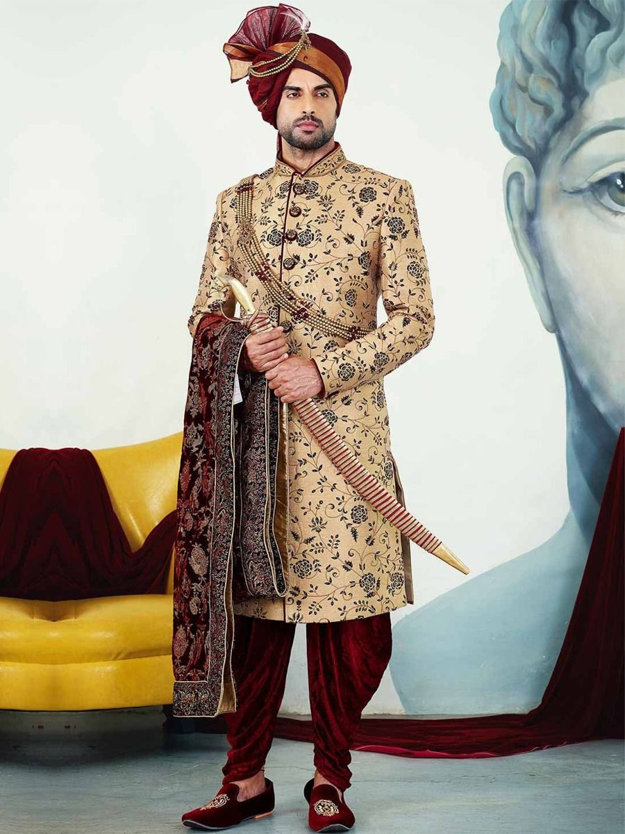 Sherwani Marriage Pathani Suit For Wedding Wedding Wear Silk