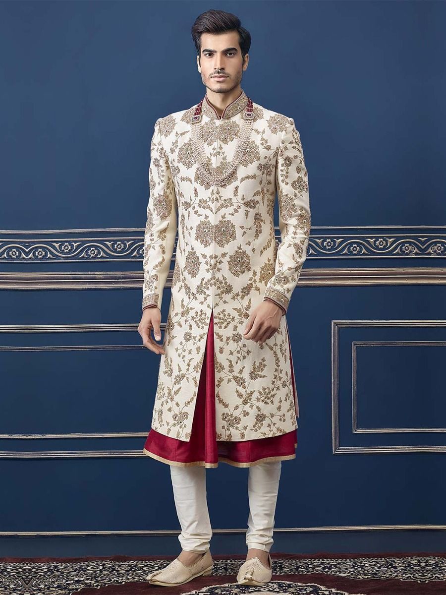 Rajputi Stylish Cream Colour Wedding