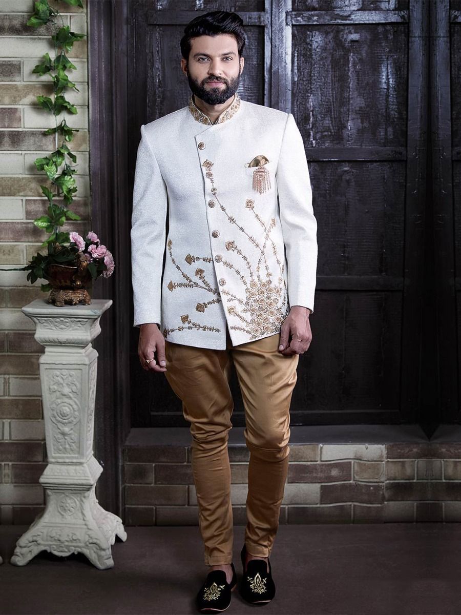 White Colour Imported Fabric Indian Wedding