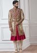 Cream,Golden Color Designer Buy sherwani online