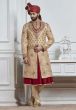 Buy Golden,Maroon Color Wedding Sherwani for men