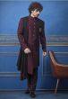 Classic Indowestern For Men's Wine Colour.