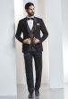 Buy Designer Suits for Men Black Color Wedding Suit