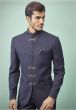 Men's Designer Jodhpuri Suit Grey,Blue Colour.