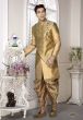 Golden Colour Silk Engagement Dresses.