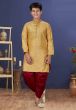 Golden Colour Designer Boys Kurta Pajama.