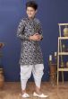 Jacquard,Silk Boys Kurta Pajama in Blue Colour.