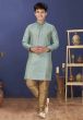 Sea Green Colour Kids Kurta Pajama.