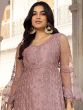 Pink Embroidered Palazzo Salwar Kameez In Net