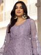 Purple Embroidered Palazzo Salwar Suit In Net