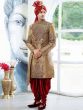 Golden Colour Brocade Sherwani.