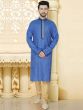 Blue Colour Kurta Pyjama.