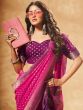 Pink Georgette Saree With Blouse In Print