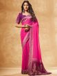 Pink Georgette Saree With Blouse In Print