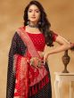 Black Georgette Printed Saree With Blouse