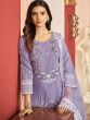 Purple Embroidered Salwar Suit In Georgette