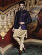 Blue Color Printed Jodhpuri Suit.