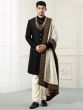Black Quilted indowestern sherwani