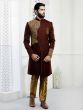 Maroon Indowestern sherwani for men