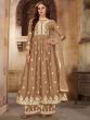 Beige Embroidered Salwar Suit In Georgette