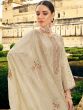 Off White Embroidered Salwar Suit With Dupatta