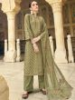 Green Thread Embroidered Salwar Suit With Dupatta