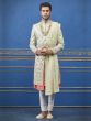 Fabulous Designer Sherwani Off White Colour.