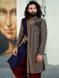 Blue Colour Royal Wedding Sherwani.