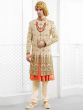Wedding Wear Cream Sherwani for Men.
