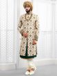 Off white Indian Wedding Sherwani.
