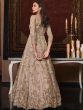 Beige Zari Work Salwar Kameez In Net