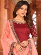 Red Mirror Work Embroidered Salwar Suit