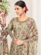 Green Embroidered Punjabi Suit In Net