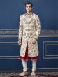Rajputi Stylish Cream Colour Wedding Sherwani.
