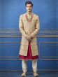Golden Colour Indian Groom Sherwani.