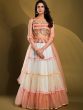 White Tiered Party Wear Lengha With Choli