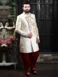 Fabulous Designer Men's Indowestern Cream Colour.