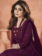 Shamita Shetty Purple Embroidered Sharara Style Salwar Kameez