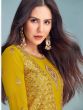 Yellow Thread Embroidered Anarkali Salwar Suit