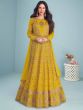 Yellow Thread Embroidered Anarkali Salwar Suit